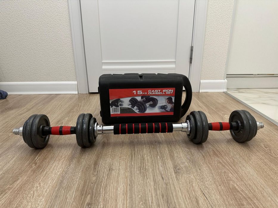 Гантели 15 кг — новые/ разборные/ в кейсе