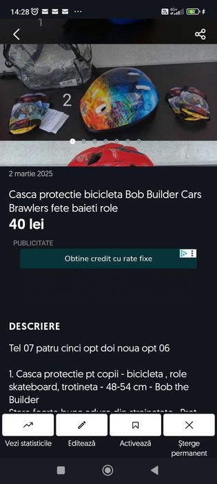 joaca copii casca genunchiere protectie bicicleta role skateboard