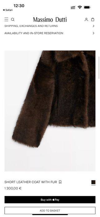 Palton Scurt cu 2 Fete Piele Naturala si Blana naturala 100% Originala