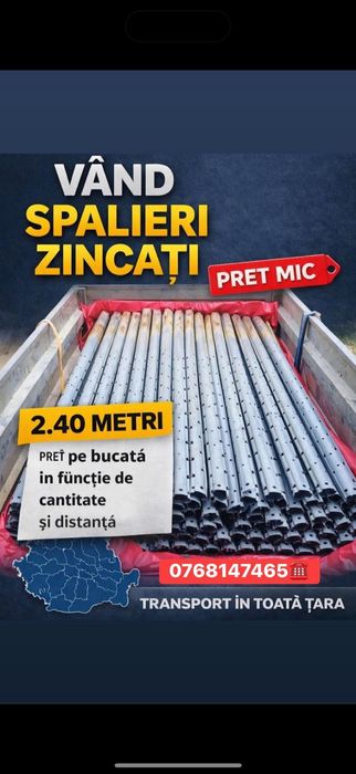 Vând spalieri stâlpi zincati metalici pentru vie și gard