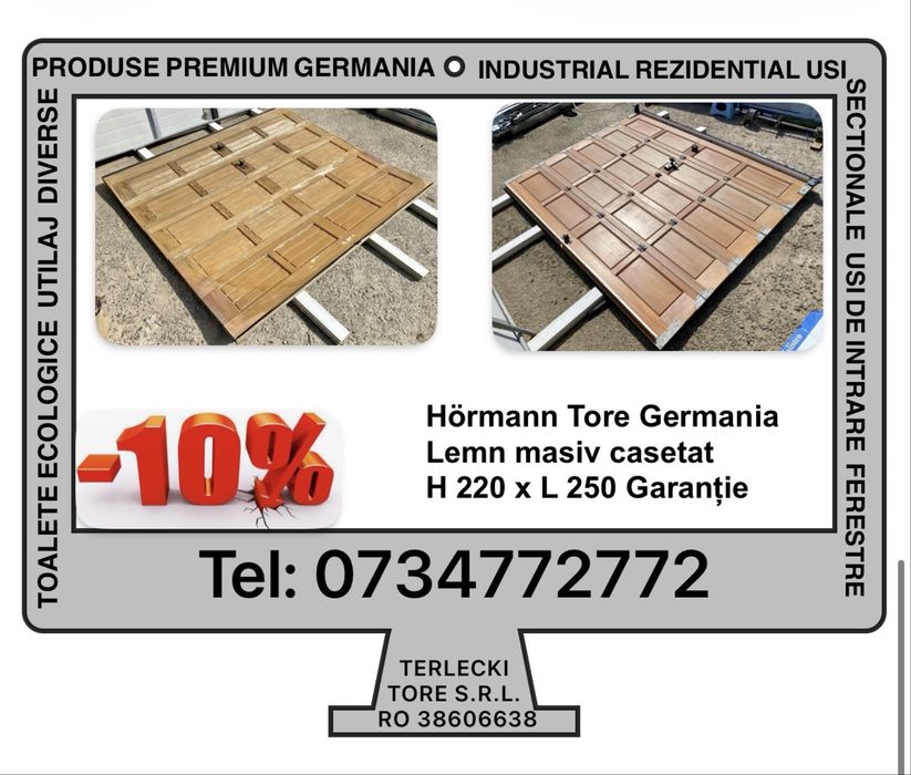 USA SECTIONALA LEMN poarta garaj rustic traditional  H 220 x L 250