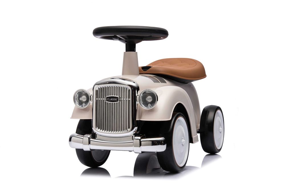 Masinuta premergator fara pedale Kinderauto Retro Baby Car White