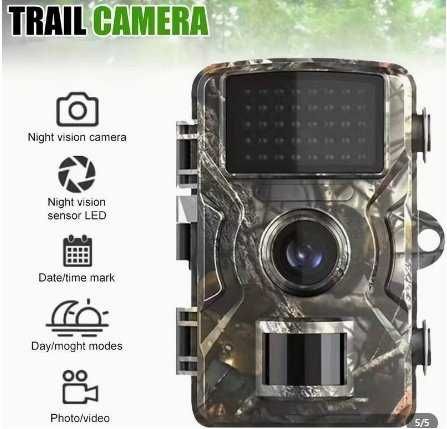 Camera Supraveghere, Padure Camping Casa, Alimentare Cu 4-8 Baterii, Infrarosu, Sd, Ecran