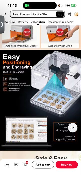 Laser Gravat carverall a1pro 10w