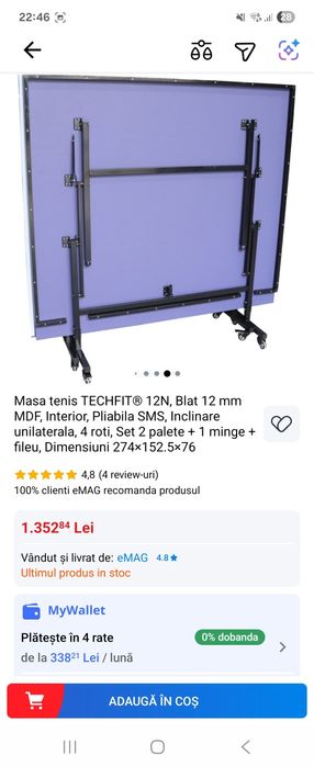 Masa de tenis de interior TECHFIT T12N