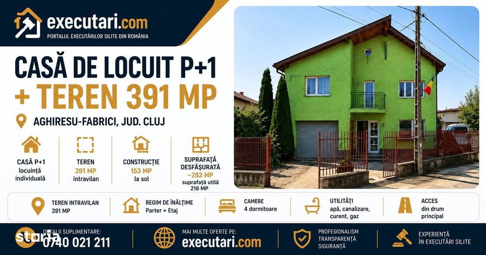 Casa P+M - 215 mp + Teren 391 mp, Aghiresu-Fabrici