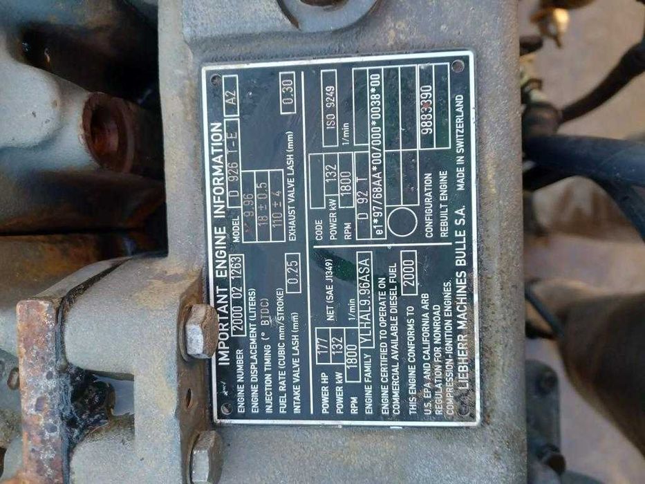 Motor Liebherr D 926 T - E , 132 kw