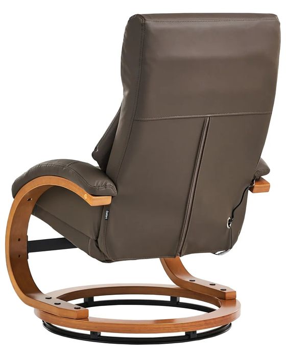 NOU Fotoliu de masaj FORCE, maro inchis, piele ecologică