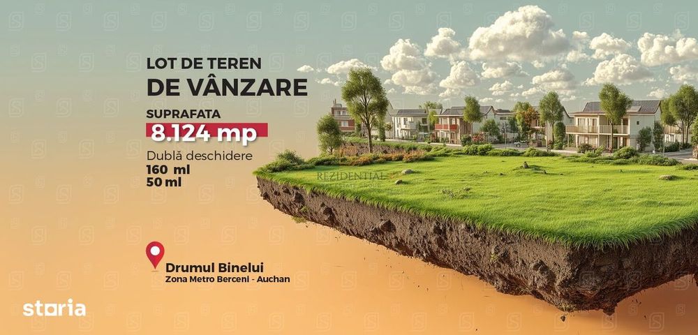 Teren intravilan 8.124 mp cu deschidere 164 ml – Jilava, Ilfov