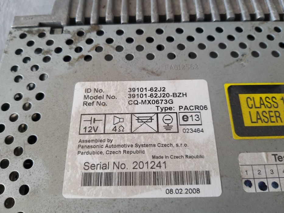 Radio cd player mp3 suzuki swift 2008 3910162j2 3910162j20bzh