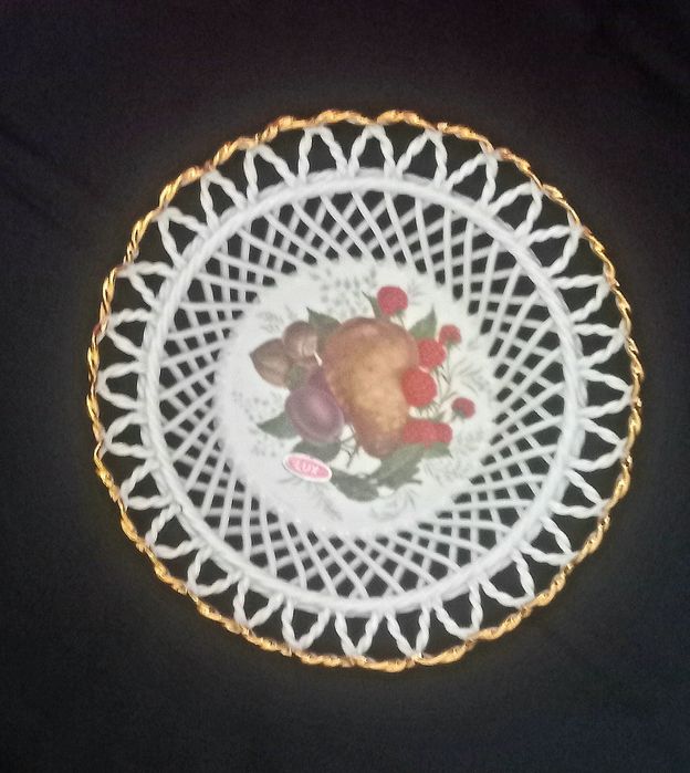 Farfurie adâncă decorativă,marca Porfin, din porțelan impletit