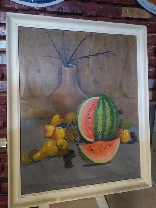 Натюрморт картина масло  холст 1986 год