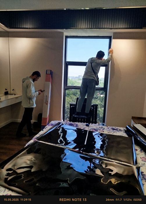 Тонировка матовый пленка офис ва здания ойналарига любая сложность