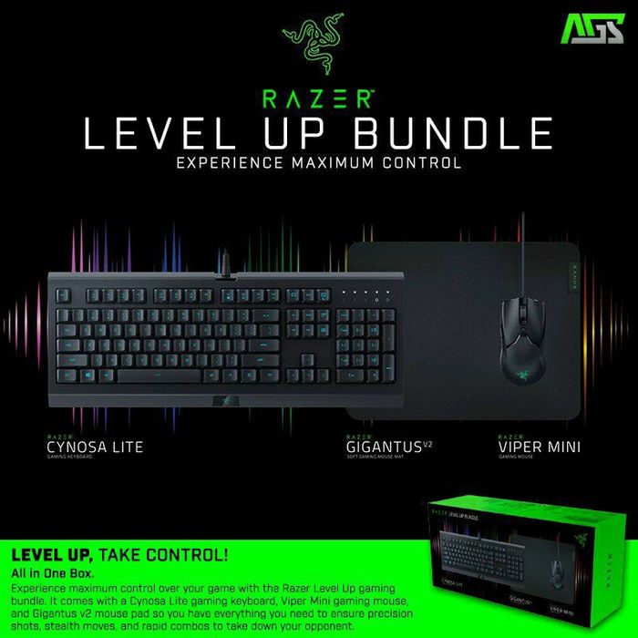 СКИДКА!(3в1)Набор Razer мышка Viper mini+клавиатура Cynosa Lite+коврик