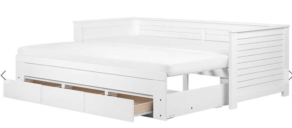 Pat extensibil cu sertare de depozitare 90x200 alb