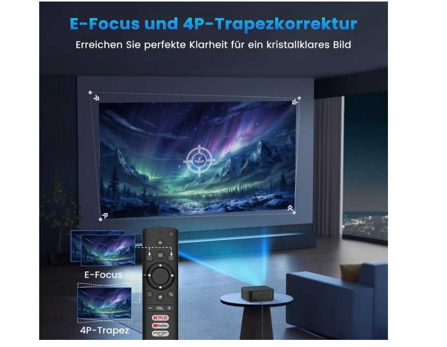 Videoproiector LED Hopvision H11 Youtube Smart +15000 lumenzi Full HD