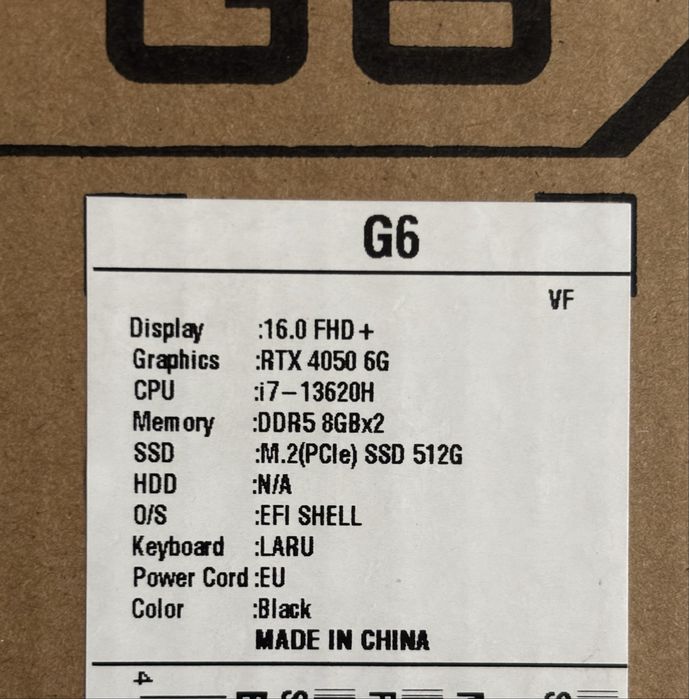 Ноутбук GigaByte G6