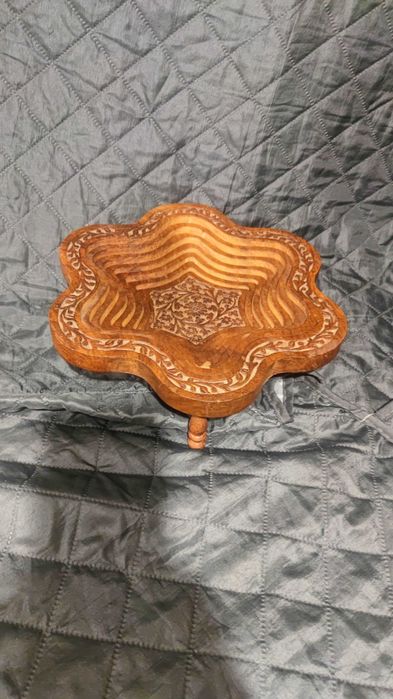 Индийски панер  с дърворезба сгъваем