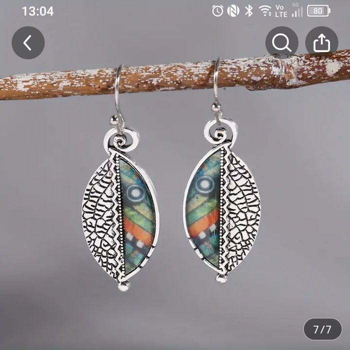 Слънчеви закачливи обеци в бохо стил с камък в тюркоаз -за ежедневно и