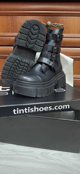 Tinti - Дамски боти Nora black, Естествена Кожа, Черни, EU 37