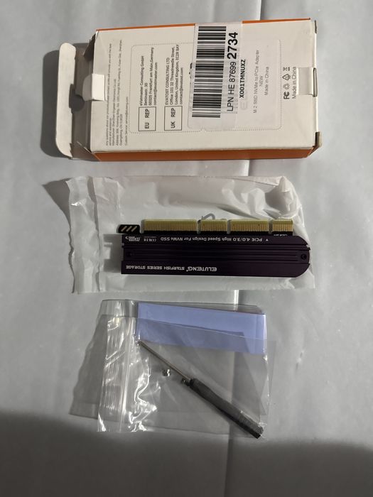 Adaptor ELUTENG NVMe PCIe 4.0 NVMe M.2 SSD la placă PCIe X1/X4/X8/X16