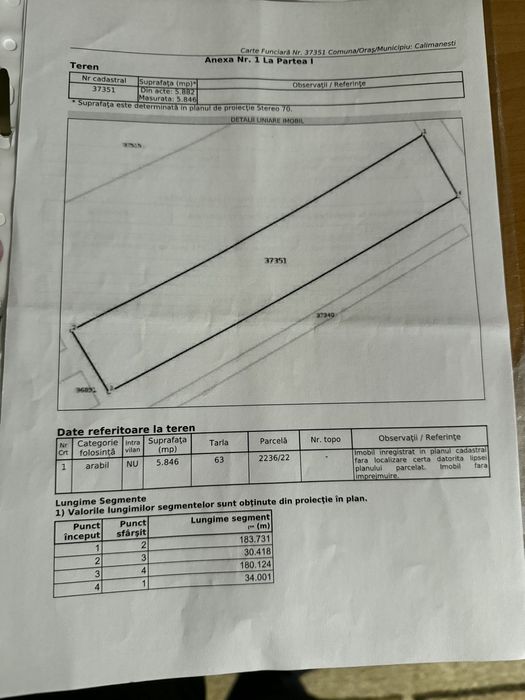 Vand teren extravilan punct. Plantație Călimănești- Jiblea Noua
