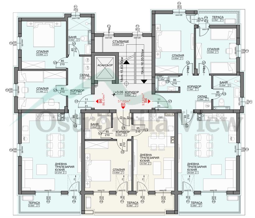 Продава се Тристаен апартамент в Пловдив, Остромила - 100 кв.м за 1195 €/кв.м - Снимка #1