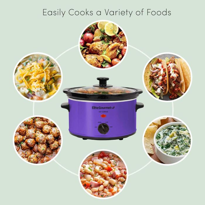 Elite Gourmet MST275XP Електрическа овална бавна готварска печка, регулируема температура, предястия сосове яхнии и дипове, 2.27 л