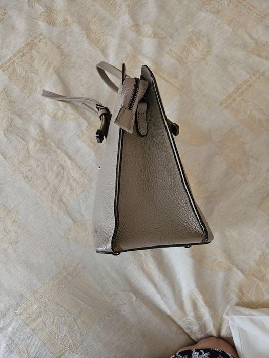 Сумка тоут кожаная серая