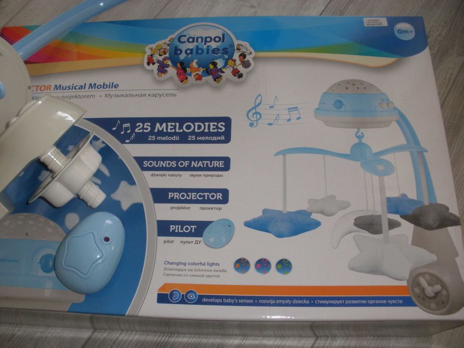 Детска играчка-Музикална въртележка Canpol Babies с проектор 3в1