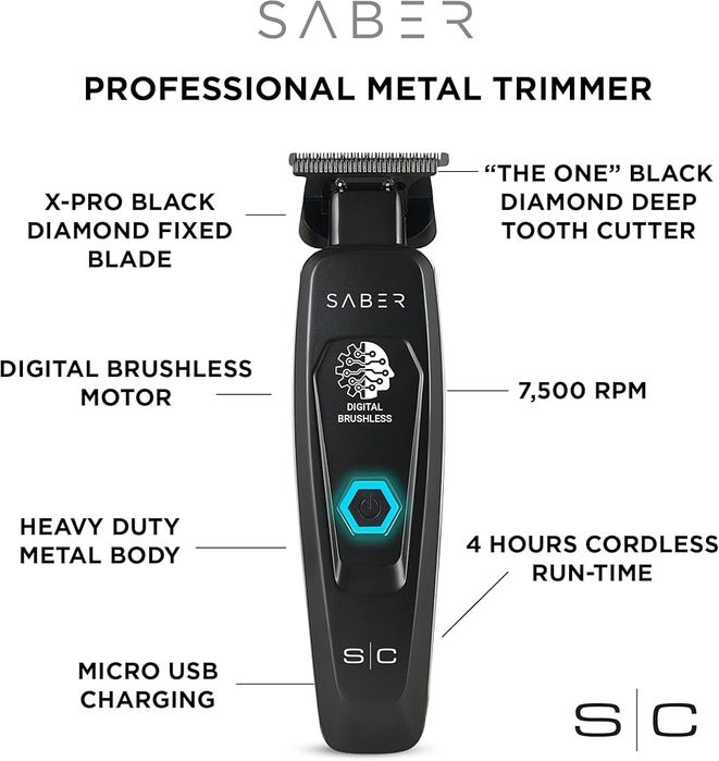 Триммер StyleCraft Saber Black Trimmer