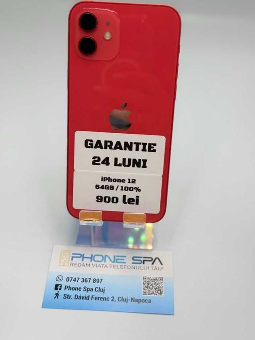 iPhone 12 64Gb 100%- Din magazin,cu garantie! RATE TBI !