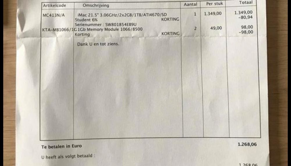 Apple iMac 21.5inch / 3.06Ghz / 4Ram / 1TB / Клавиатура и мишка