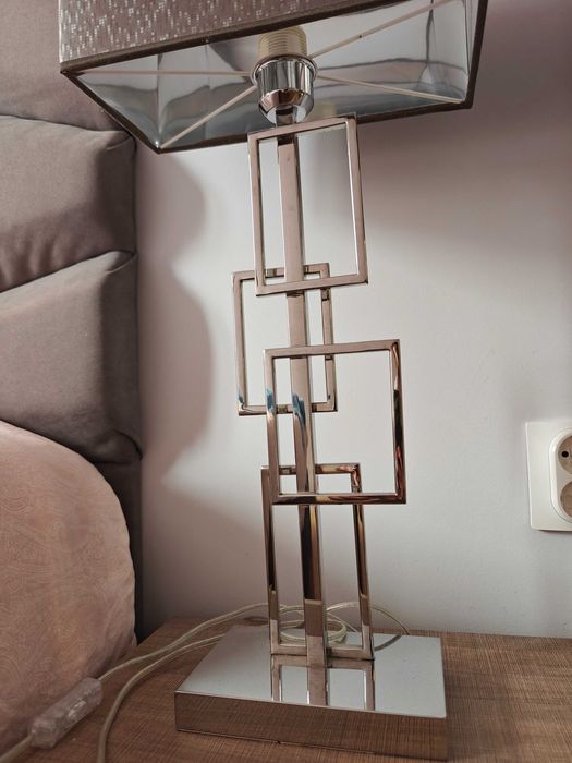 Дизайнерски комплект лампи от инокс – подова + 2 нощни