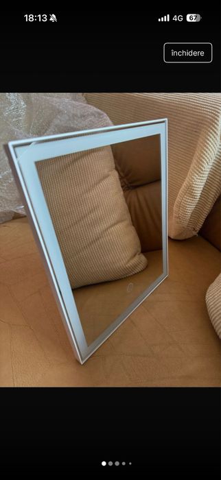 Oglindă LED cu mărire 10x, touch, alb NOUA