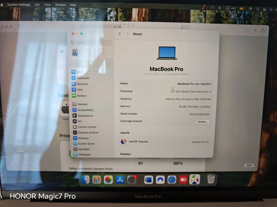 MacBook pro 13", 2018, touchbar