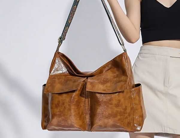 Нова кафява дамска чанта