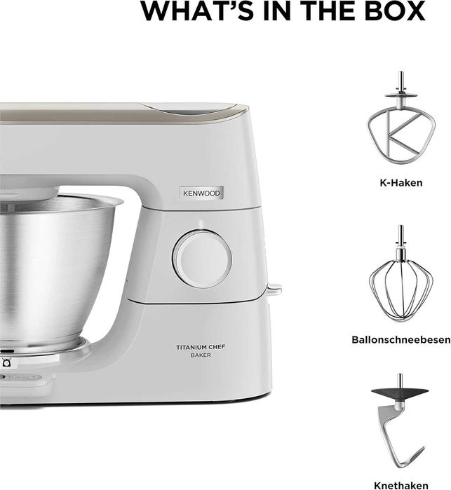 Kenwood KVC65.001WH Кухненски робот, 1200 W, 5 L, вградена везна, бял