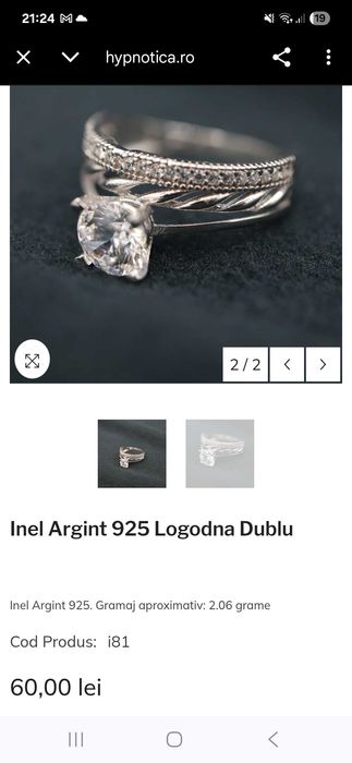 Vand 2 inele argint+cercei argint