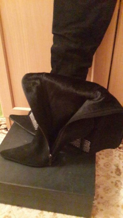 Сапоги женские замша