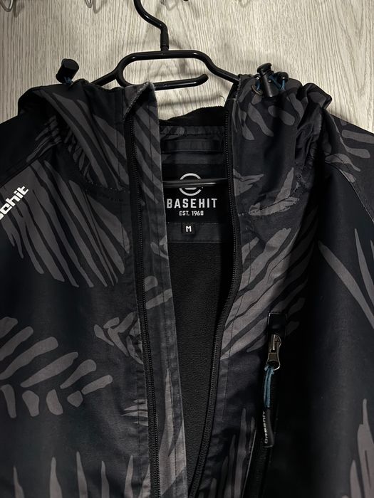 Basehit Padded Jacket with Hood – Black/Grey Pattern – Size M