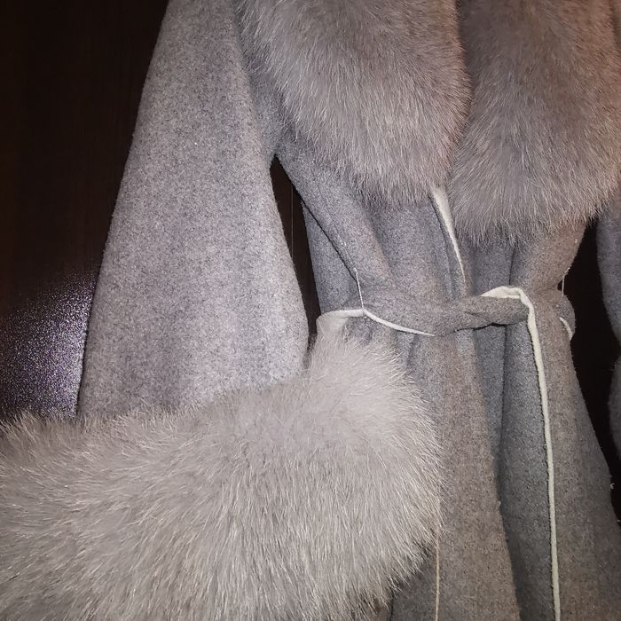 Дамско палто алпака и лисица