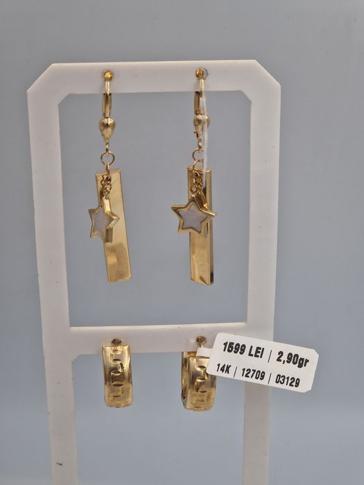 Cercei Aur14k 3,44gr cod 25837 2,90gr cod 12709