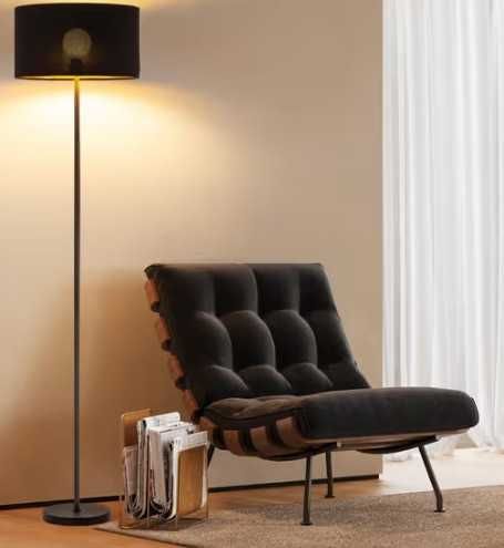 Lampa de podea cu abajur si intrerupator de picior – Negru