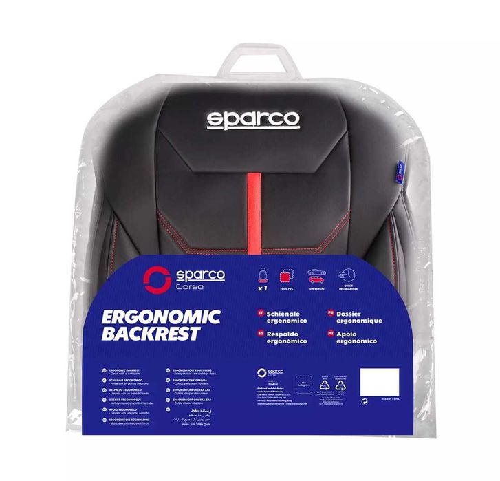 Универсална подложка за седалка Sparco - Черно/Червено.