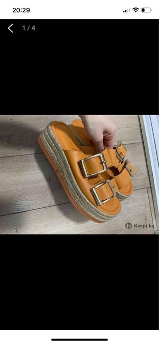 Летние шлепки кожа