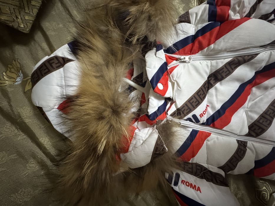 Детский Зимний комбензон натуралка fendi roma