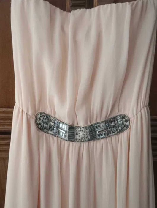 Zara blush strapless maxi dress