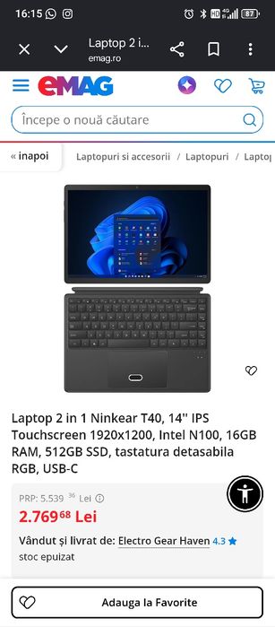 Laptop 2 in 1 Ninkear T40