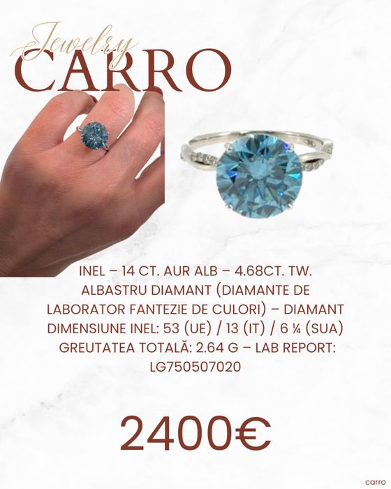Inel Aur Alb 14K Diamant Lab Grown